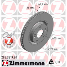 Гальмівний диск ZIMMERMANN 285.3519.20