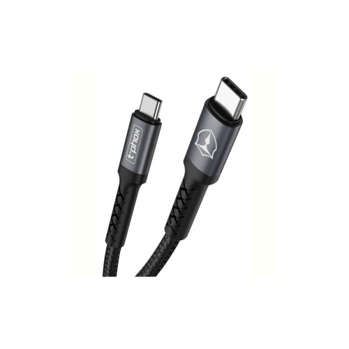 Дата кабель USB Type-C to Type-C 1.0m 3A Black\Gray T-Phox (T-CC833)