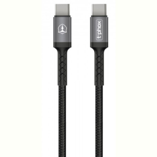 Дата кабель USB Type-C to Type-C 1.0m 3A Black\Gray T-Phox (T-CC833)