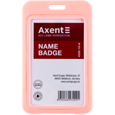 Бейдж Axent вертикальний, PP, 50х85мм, рожевий (4530-10-A)