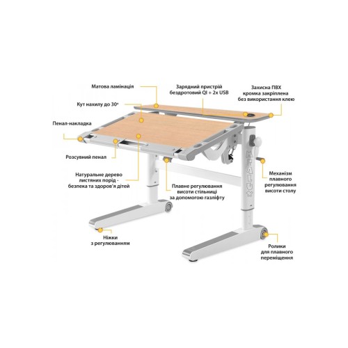 Парта Mealux Ergowood L Multicolor MG Energy (BD-810 MG/MC Energy)
