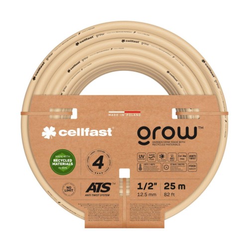 Шланг для поливу Cellfast GROW 1/2" 25 м, 4 шарів, до 27 Бар, -20…+60°C (13-501)