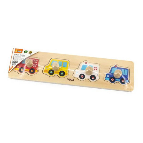 Розвиваюча іграшка Viga Toys Рамка-вкладиш з ручками Машини (44535)