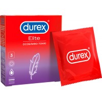 Презервативи Durex Elite латексні з силіконовою змазкою (тонкі) 3 шт. (5010232954236)