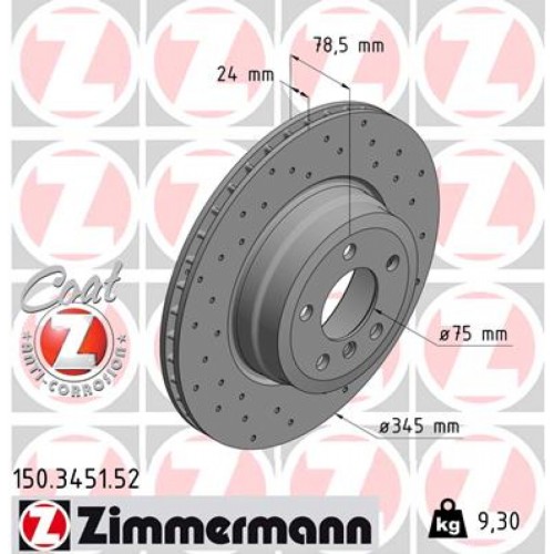 Гальмівний диск ZIMMERMANN 150.3451.52