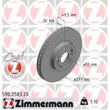 Гальмівний диск ZIMMERMANN 590.2583.20