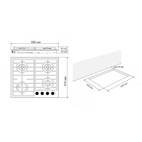 Варочна поверхня Eleyus IRIS 60 BL CF