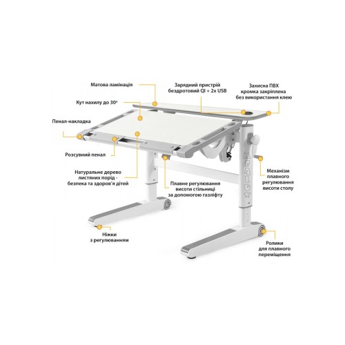 Парта Mealux Ergowood L Multicolor TG Energy (BD-810 TG/MC Energy)