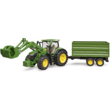 Спецтехніка Bruder трактор John Deere 7R 350 з навантажувачем та причепом (03155)