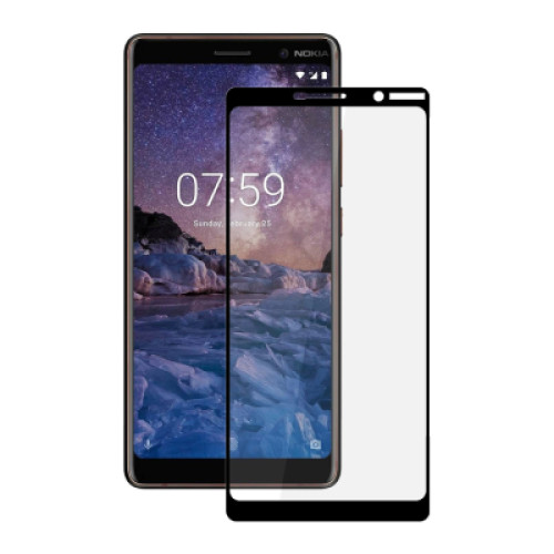 Скло захисне PowerPlant Full screen Nokia 7 Plus, Black (GL605231)