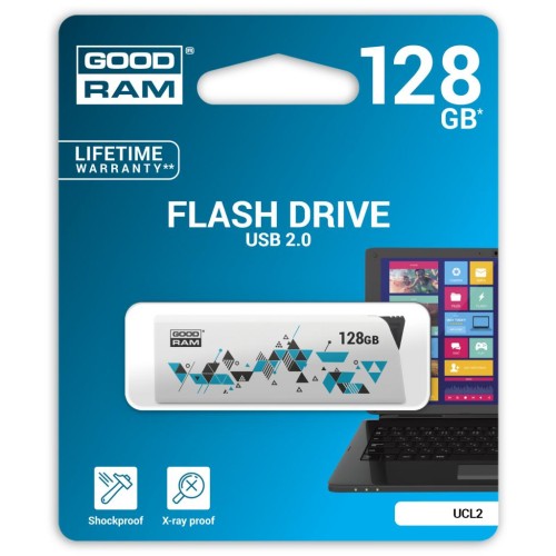 USB флеш накопичувач GOODRAM 128GB UCL2 Click White USB 2.0 (UCL2-1280W0R11)