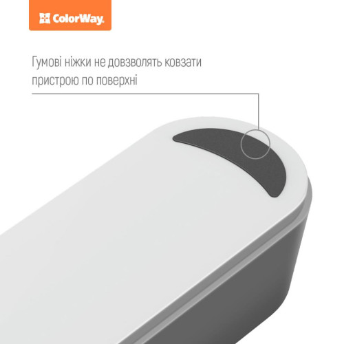 Мережевий фільтр живлення ColorWay CW-CHE44W, 4 розетки/4USB White 2M (CW-CHE44W)