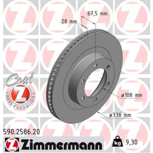 Гальмівний диск ZIMMERMANN 590.2586.20