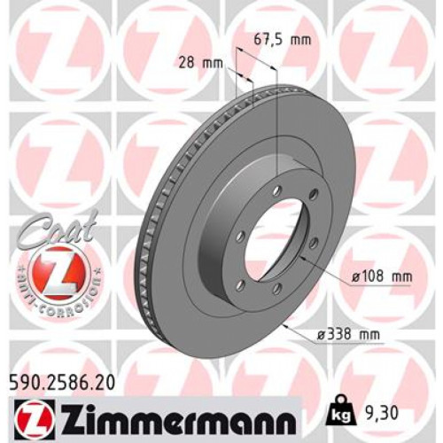 Гальмівний диск ZIMMERMANN 590.2586.20