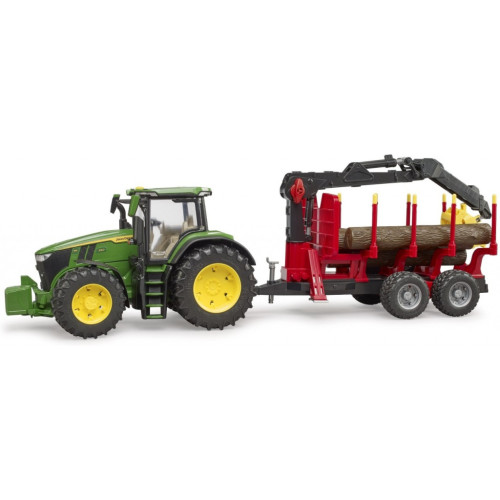 Спецтехніка Bruder трактор John Deere 7R 350 з причепом, краном та колодами (03154)