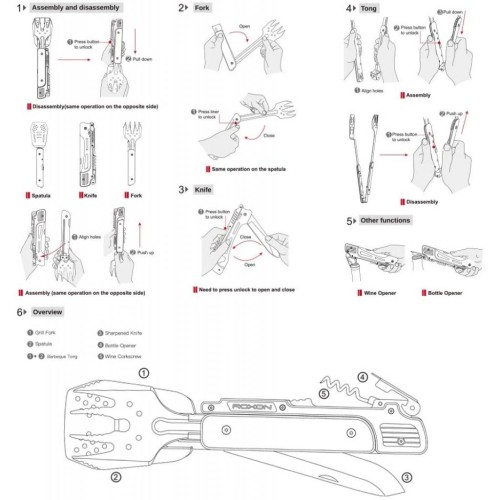 Мультитул Roxon Multi BBQ Tool (S601)