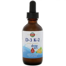 Вітамін KAL Вітамін D3 + K2, Vitamin D3 K2 Drop, цитрусовий смак, 59 мл. (CAL-41369)