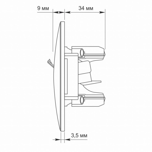 Телефонна розетка Videx BINERA CAT3  черн (VF-BNSK1TF3-BG)