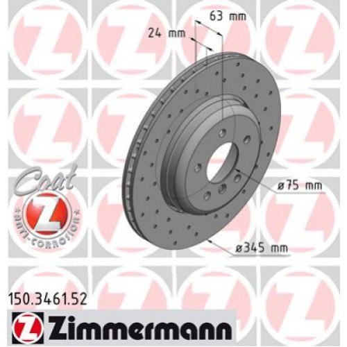 Гальмівний диск ZIMMERMANN 150.3461.52