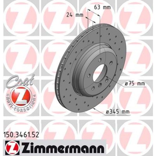 Гальмівний диск ZIMMERMANN 150.3461.52