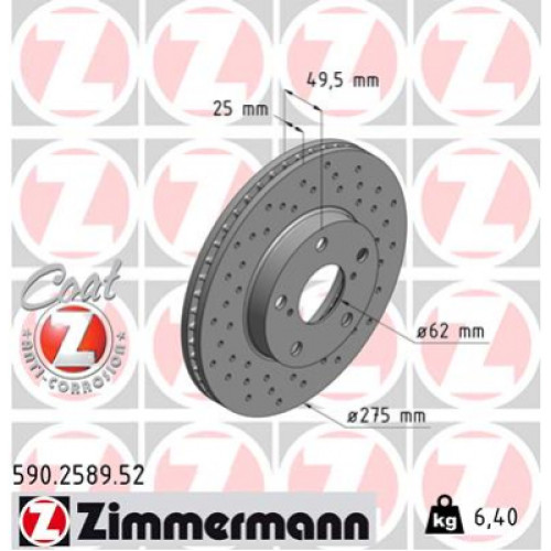 Гальмівний диск ZIMMERMANN 590.2589.52