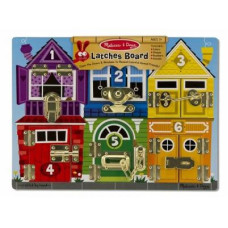 Розвиваюча іграшка Melissa&Doug Деревянная доска с задвижками (MD13785)