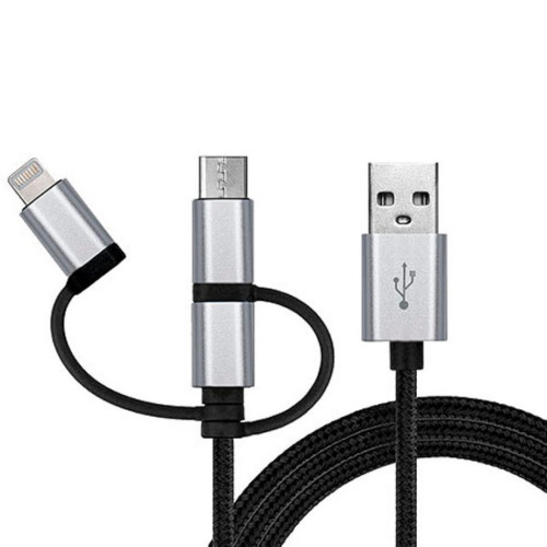 Дата кабель USB 2.0 AM to 3in1 1.0m Premium black REAL-EL (EL123500035)