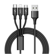 Дата кабель USB 2.0 AM to 3in1 1.0m Premium black REAL-EL (EL123500035)