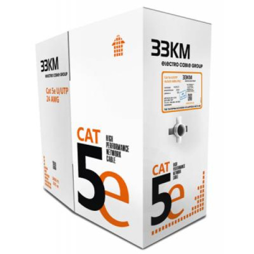 Кабель мережевий ЗЗЦМ UTP 305м 4*2*24AWG[0,51] мідь[СU] cat.5e, негорючий [LSZH] (70328)