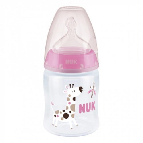 Пляшечка для годування Nuk First Choice Plus Жираф 150 мл Рожева (3952399)