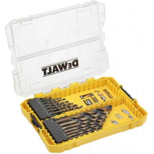 Набір свердл DeWALT по металу Black&Gold HSS-G, 21 шт, кейс ToughCase (DT70755)