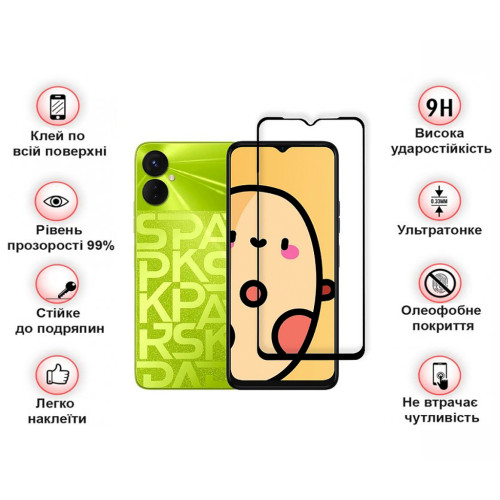 Скло захисне BeCover Tecno Spark 9 Pro (KH7n) Black (708169)