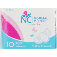 Гігієнічні прокладки Normal Clinic Ultra Cotton & Velvet Light 10 шт. (3800213302864)
