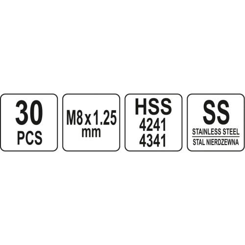 Набір інструментів Yato для ремонту різьби M8x1,25 (YT-17633)