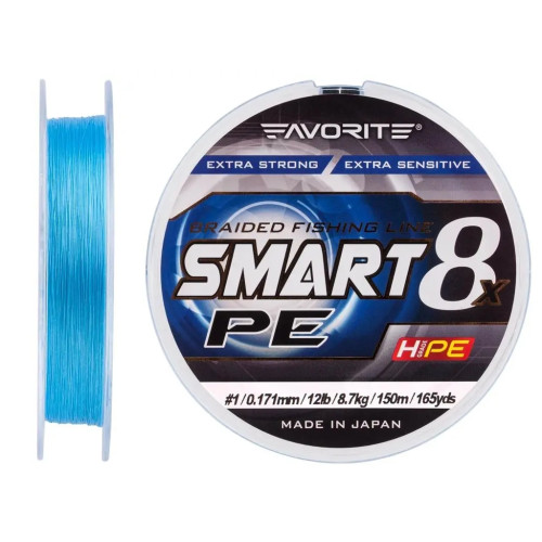 Шнур Favorite Smart PE 8x 150м 1.0/0.171mm 12lb/8.7kg Sky Blue (1693.10.73)