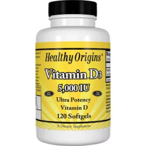 Вітамін Healthy Origins Вітамін D3, Vitamin D3, 5000 IU, 120 капсул (HO15334)