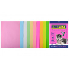 Папір Buromax А4, 80g, PASTEL+NEON, 10colors, 20sh (BM.2721720-99)