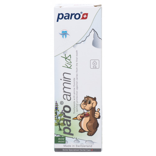 Дитяча зубна паста Paro Swiss amin kids на основі амінофториду 500 ppm 75 мл (7610458026670)