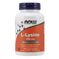 Амінокислота Now Foods L-Лізин, L-Lysin, 500 мг, 100 вегетаріанських капсул (NF0110)