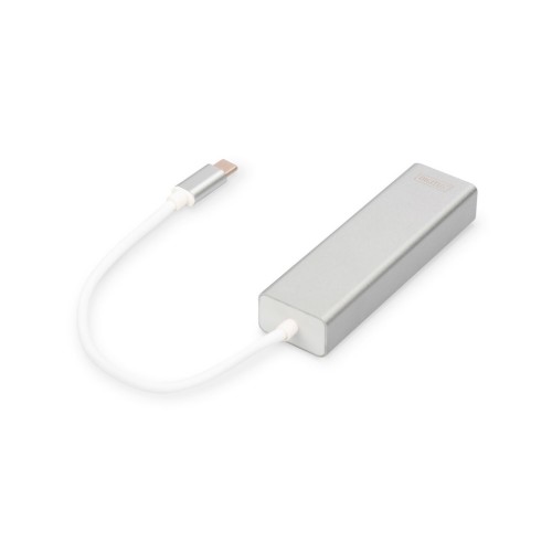 Концентратор Digitus USB-C - USB 3.0 3 Port Hub + Gigabit Ethernet (DA-70255)