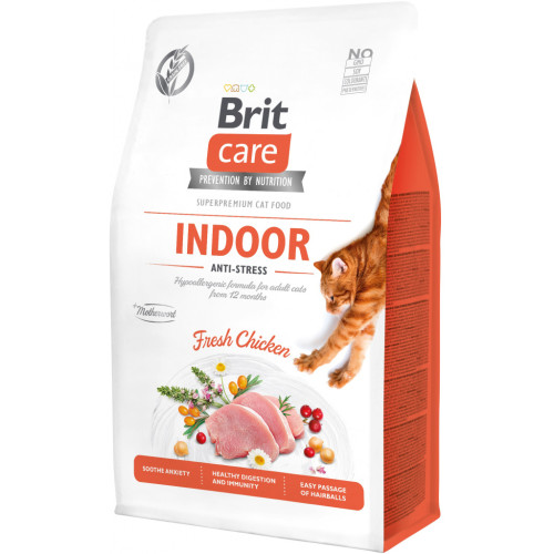 Сухий корм для кішок Brit Care Cat GF Indoor Anti-stress 400 г (8595602540860)