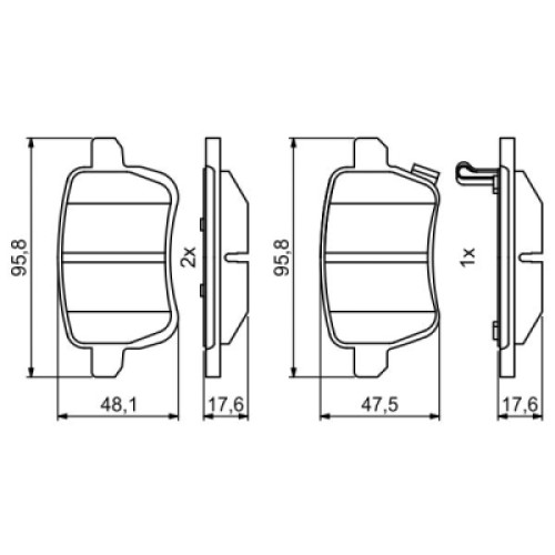 Гальмівні колодки Bosch 0986494802