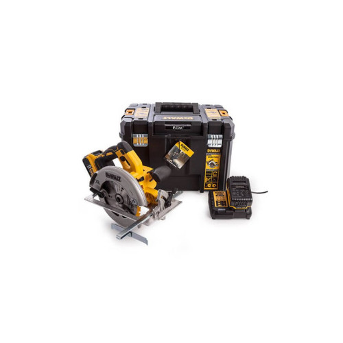 Дискова пила DeWALT 18В XR Li-Ion, диск 184х16 мм, 3.6 кг, 2x5Ah, кейс TSTAK (DCS570P2)