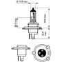 Автолампа Philips галогенова 60/55W (12342 PR C2)