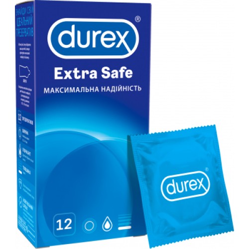 Презервативи Durex Extra Safe з силіконовою змазкою максимальна надійність 12 шт. (5010232954205)