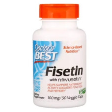 Антиоксидант Doctor's Best Підтримка Мозку, Фісетін, Fisetin with Novusetin, 100 мг, 30 (DRB-00227)