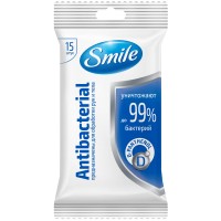 Вологі серветки Smile Antibacterial з Д-пантенолом 15 шт. (4820048481953)