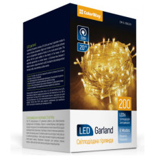 Гірлянда ColorWay LED 200 20м 8 функцій теплий колір 220V (CW-G-200L20V)