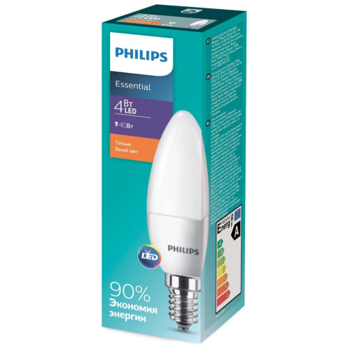 Лампочка Philips ESSLEDCandle 4-40W E14 827 B35NDFRRCA (929001886107)