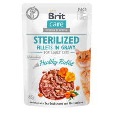 Вологий корм для кішок Brit Care Cat pouch для стерилізованих 85 г (кролик у соусі) (8595602540488)